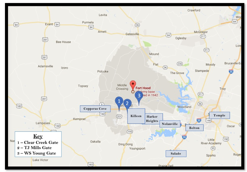 Where to live near Fort Hood
